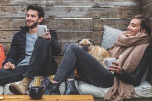 Man and woman relaxing